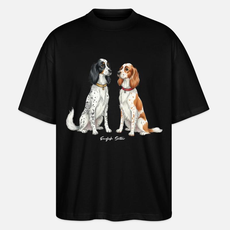 English Setter  Illustration - Stanley/Stella Oversized Unisex Bio T-Shirt Blaster 2.0 - Schwarz