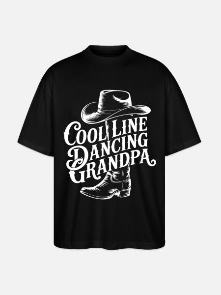 Line-Dancing Grandpa Cowboy - Stanley/Stella Oversized Unisex Organic T-shirt Blaster 2.0 - black