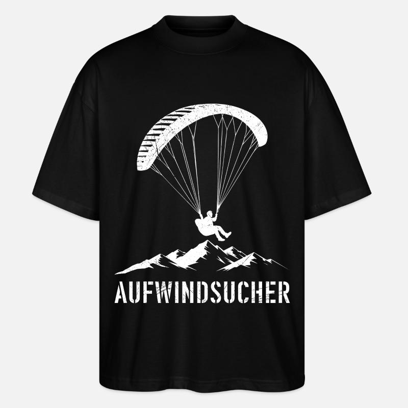 Gleitschirmflieger AUFWINDSUCHER Lustiges - Stanley/Stella Oversized Unisex Bio T-Shirt Blaster 2.0 - Schwarz