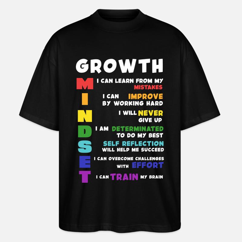Growth Mindset Acronym Poster - Stanley/Stella Oversized Unisex Bio T-Shirt Blaster 2.0 - Schwarz
