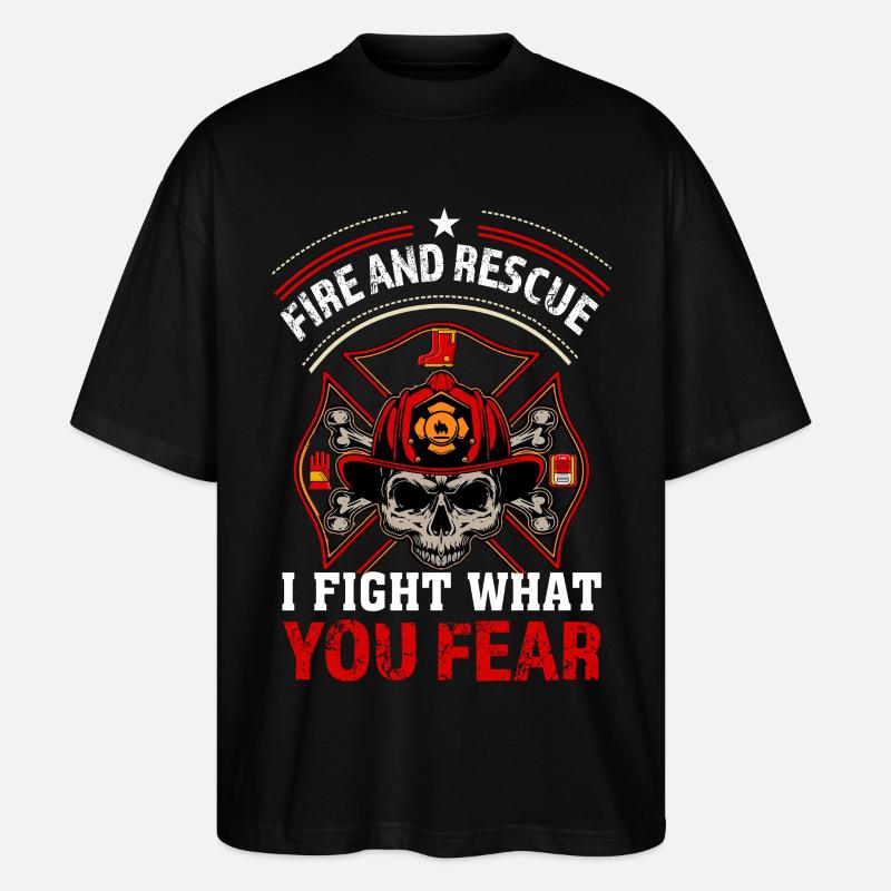Feuerwehr - Stanley/Stella Oversized Unisex Bio T-Shirt Blaster 2.0 - Schwarz
