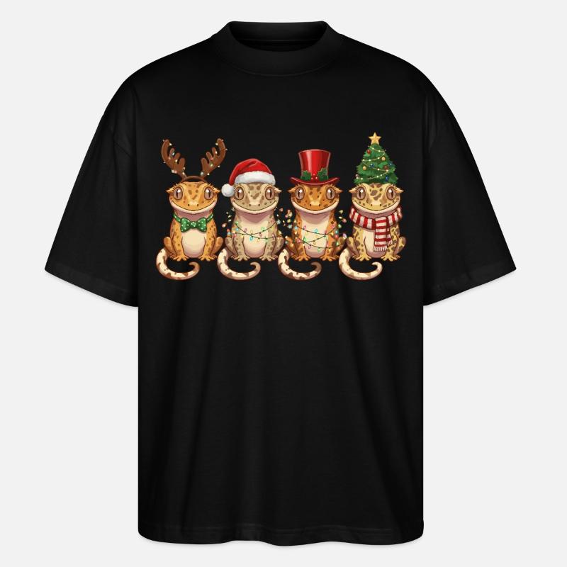 Lumières de Noël Gecko Couronne - T-shirt bio Blaster 2.0 coupe oversize Stanley/Stella Unisexe - noir