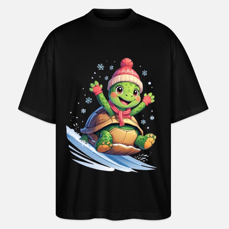 Winterwelle Surfturtle - Stanley/Stella Oversized Unisex Bio T-Shirt Blaster 2.0 - Schwarz