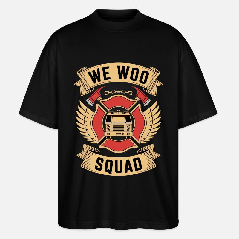 Pompier de l’escouade Wee Woo - T-shirt bio Blaster 2.0 coupe oversize Stanley/Stella Unisexe - noir