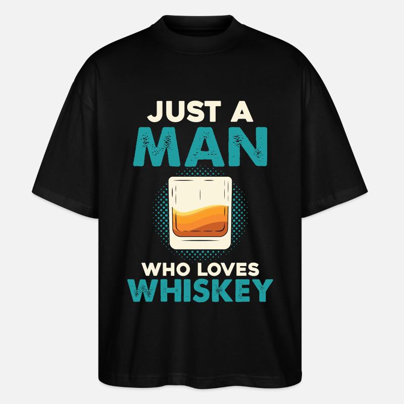 Nur ein Mann liebt Whiskey - Stanley/Stella Oversized Unisex Bio T-Shirt Blaster 2.0 - Schwarz