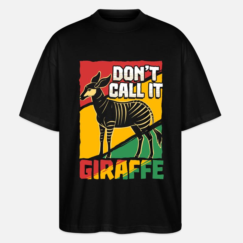 Okapi Tier - Stanley/Stella Oversized Unisex Bio T-Shirt Blaster 2.0 - Schwarz