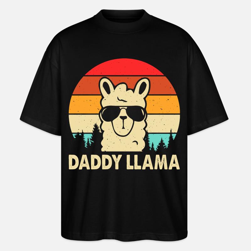 Daddy Llama - Stanley/Stella Oversized Unisex Bio T-Shirt Blaster 2.0 - Schwarz