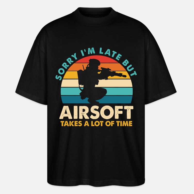 Retro Airsoft Time Delay Design - Stanley/Stella Oversized Unisex Organic T-shirt Blaster 2.0 - black