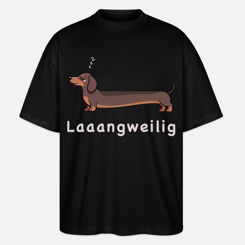 Humour de chien teckel looong - T-shirt bio Blaster 2.0 coupe oversize Stanley/Stella Unisexe - noir