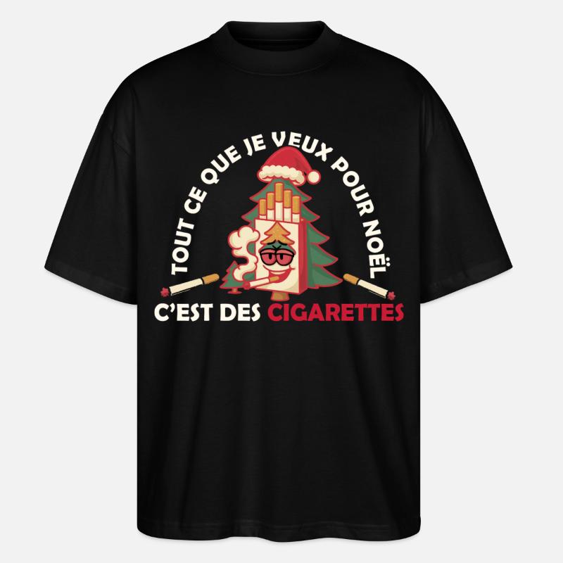WEIHNACHTSZIGARETTENGESCHENK - Stanley/Stella Oversized Unisex Bio T-Shirt Blaster 2.0 - Schwarz