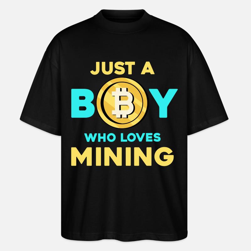 Krypto Mining Junge – Bitcoin Leidenschaft - Stanley/Stella Oversized Unisex Bio T-Shirt Blaster 2.0 - Schwarz