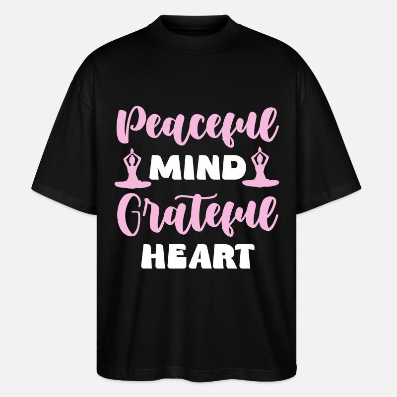 Friedlicher Geist Dankbares Herz - Stanley/Stella Oversized Unisex Bio T-Shirt Blaster 2.0 - Schwarz