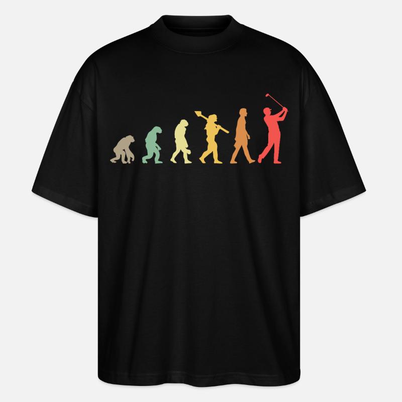 Golf Golfer Golfplatz Golfspieler Evolution - Stanley/Stella Oversized Unisex Bio T-Shirt Blaster 2.0 - Schwarz