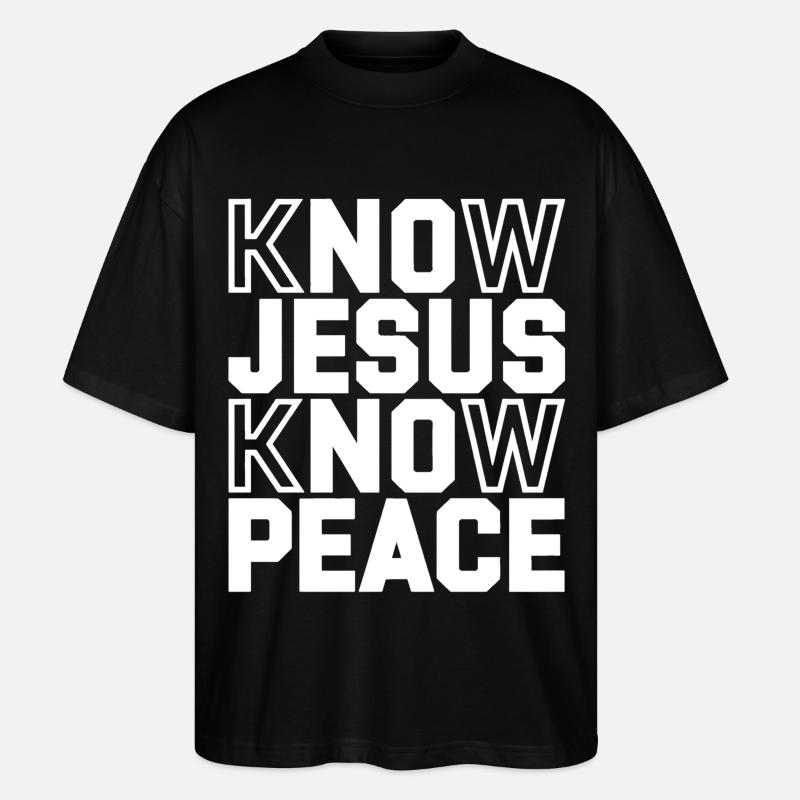 Know Jesus Know Peace - Stanley/Stella Oversized Unisex Organic T-shirt Blaster 2.0 - black