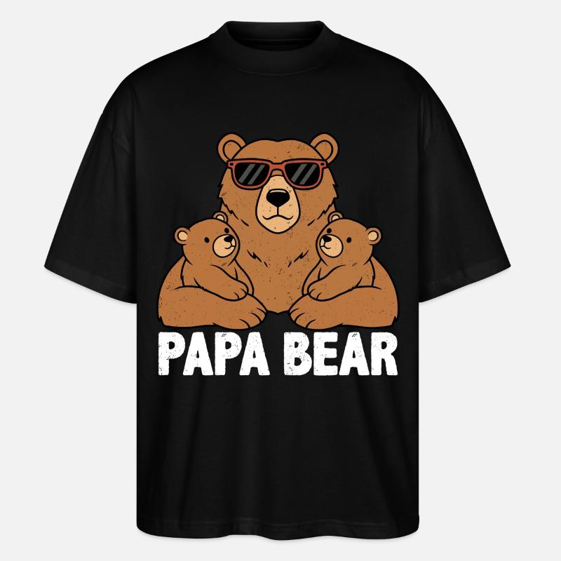 Papa Bear - Stanley/Stella Oversized Unisex Bio T-Shirt Blaster 2.0 - Schwarz