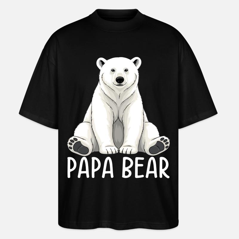 Papa Bear - Stanley/Stella Oversized Unisex Bio T-Shirt Blaster 2.0 - Schwarz