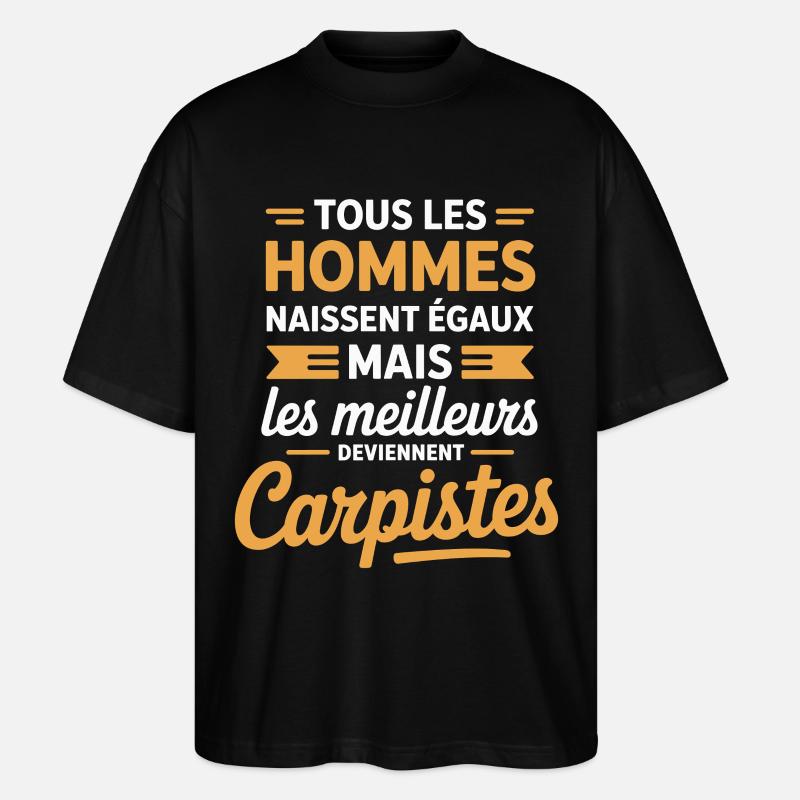 Les Meilleurs Deviennent Carpistes Humour Pêcheur - T-shirt bio Blaster 2.0 coupe oversize Stanley/Stella Unisexe - noir