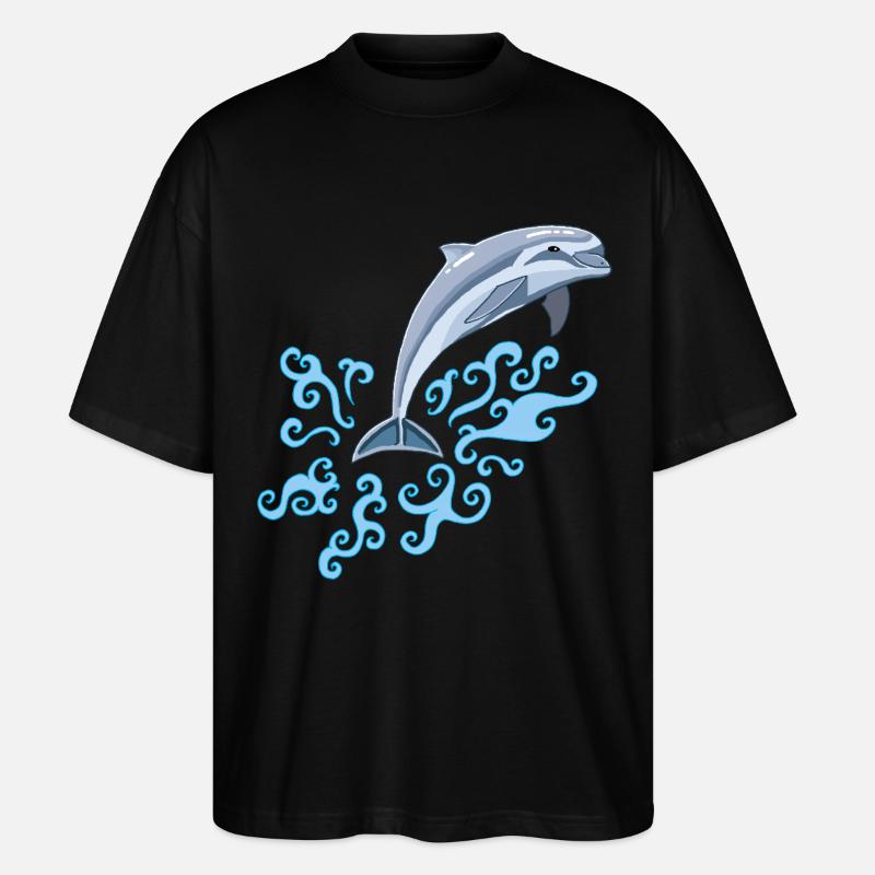 Der Sprung des Delfins - Stanley/Stella Oversized Unisex Bio T-Shirt Blaster 2.0 - Schwarz