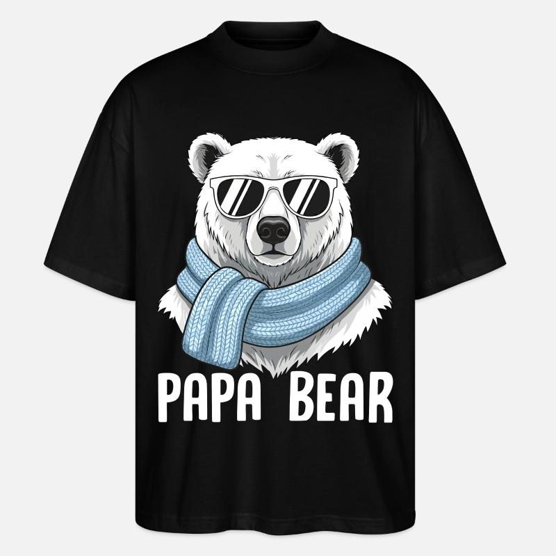 Papa Bear - Stanley/Stella Oversized Unisex Bio T-Shirt Blaster 2.0 - Schwarz