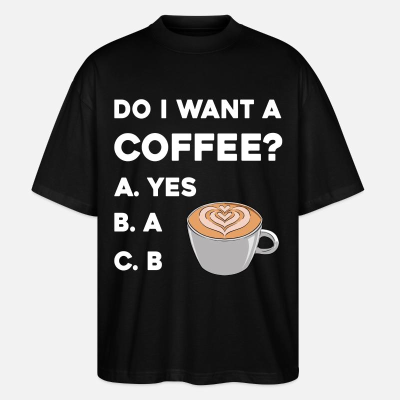Kaffeefrage Latteherz - Stanley/Stella Oversized Unisex Bio T-Shirt Blaster 2.0 - Schwarz