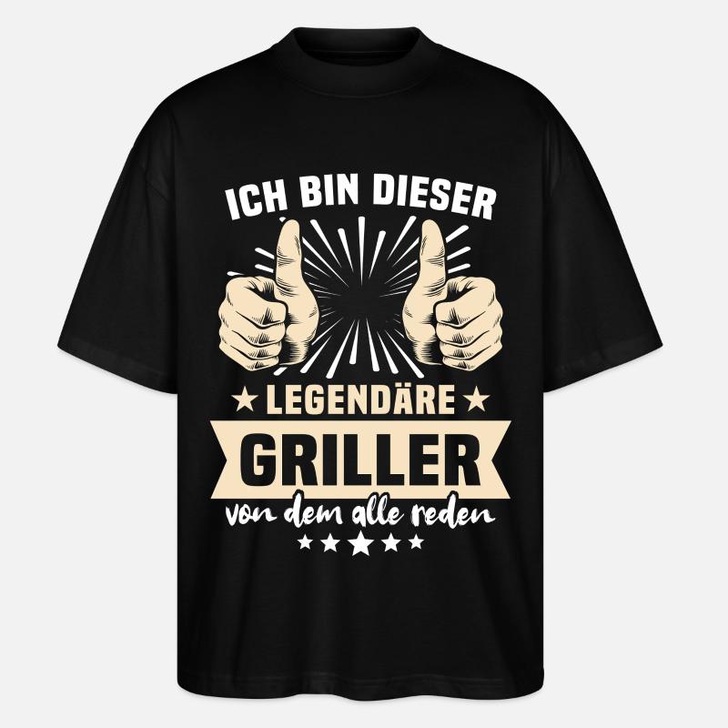 Griller Sprüche - Stanley/Stella Oversized Unisex Bio T-Shirt Blaster 2.0 - Schwarz