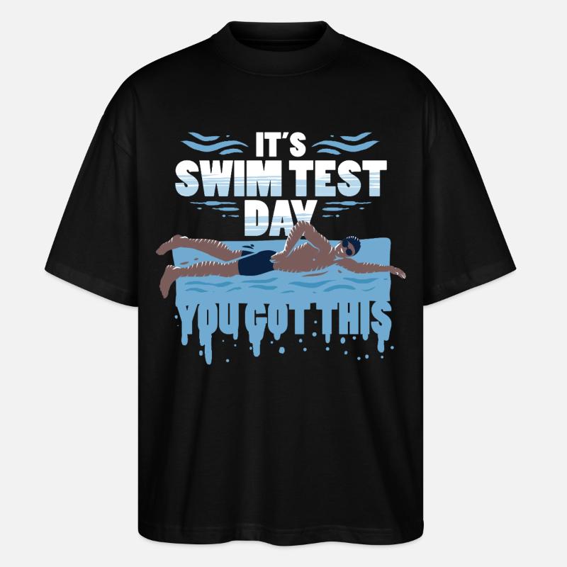 Schwimmlehrer It's Swim Test Day - Stanley/Stella Oversized Unisex Bio T-Shirt Blaster 2.0 - Schwarz