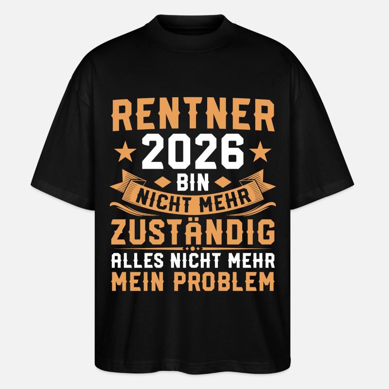 Retraite non responsable - Retraités 2026 - T-shirt bio Blaster 2.0 coupe oversize Stanley/Stella Unisexe - noir