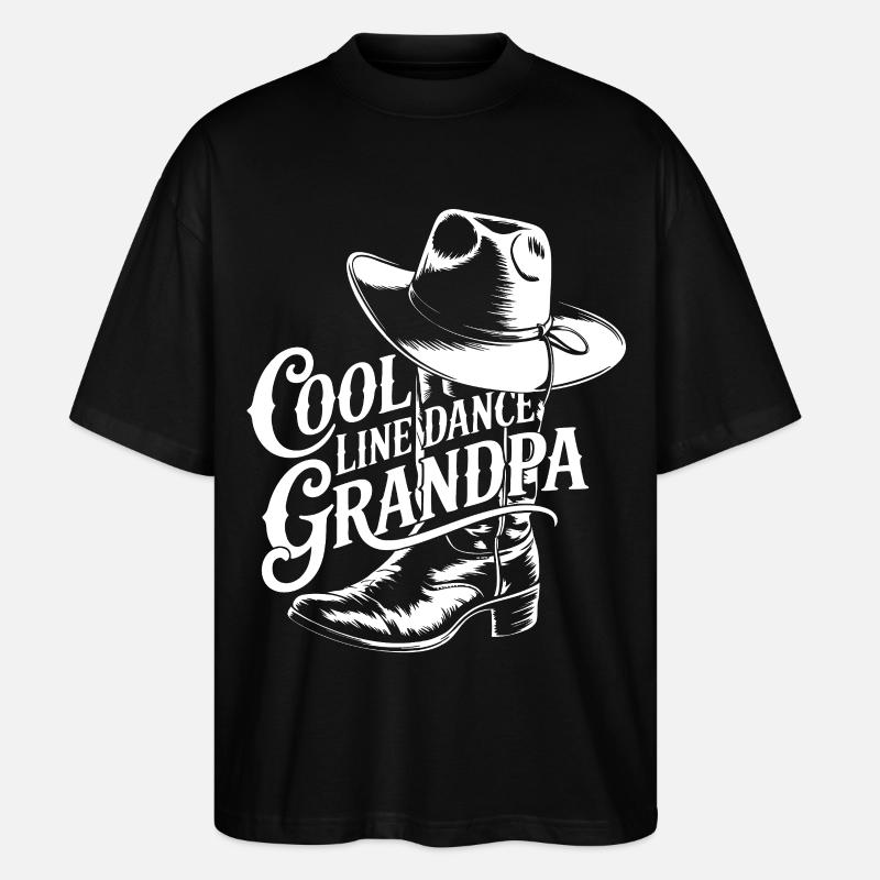 Cool Line Dance Grandpa - Stanley/Stella Oversized Unisex Bio T-Shirt Blaster 2.0 - Schwarz