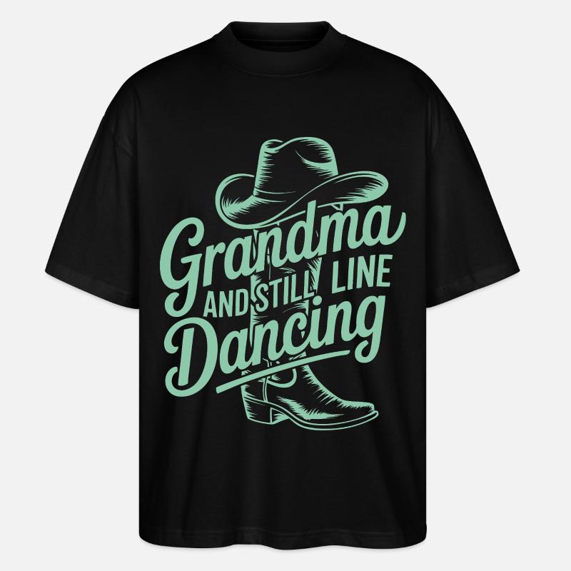 Großmutter tanzt Line-Dance - Stanley/Stella Oversized Unisex Bio T-Shirt Blaster 2.0 - Schwarz