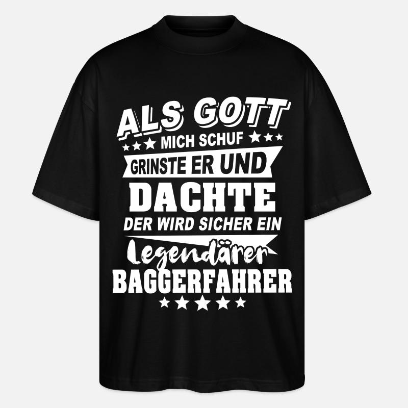 Baggerfahrer - Stanley/Stella Oversized Unisex Bio T-Shirt Blaster 2.0 - Schwarz