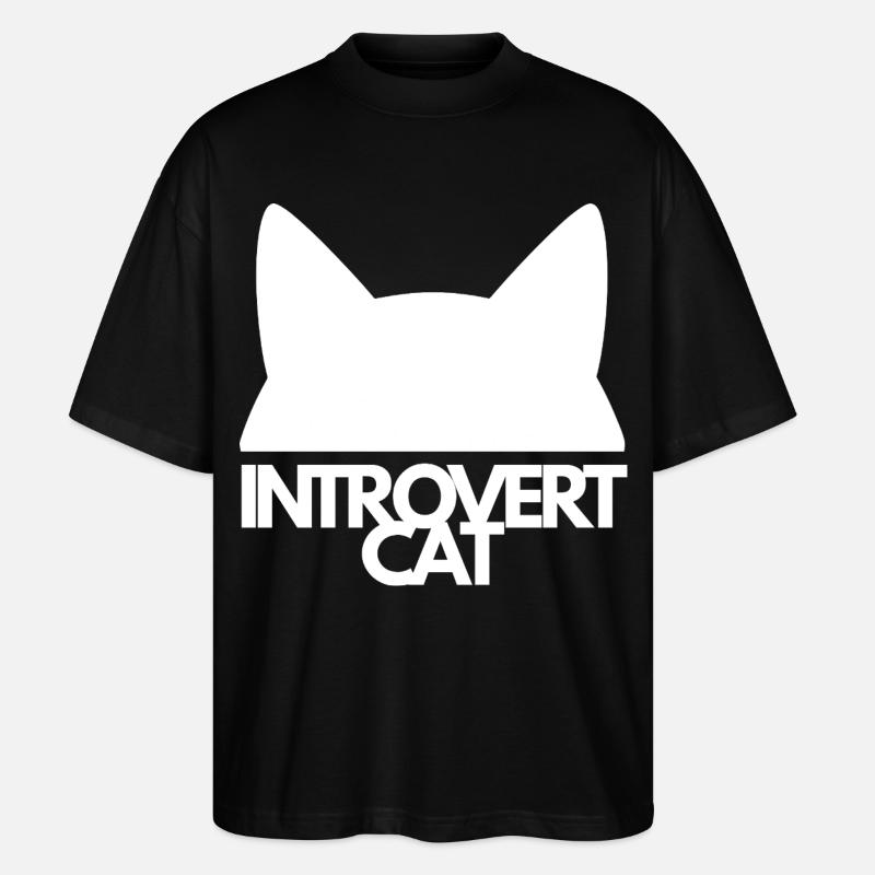 Chat Introvert Silhouette - T-shirt bio Blaster 2.0 coupe oversize Stanley/Stella Unisexe - noir