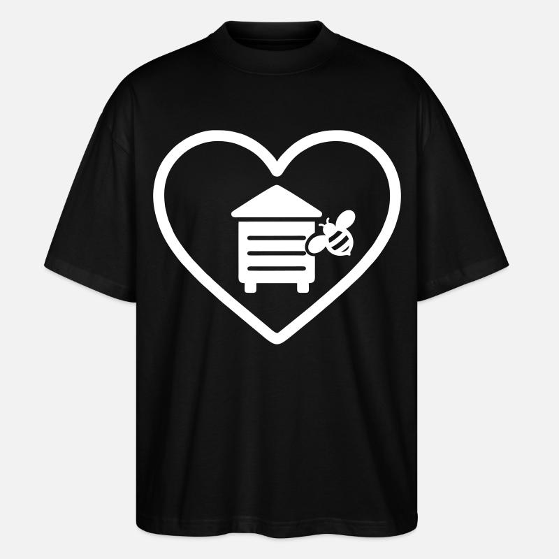 Herz-Imker-Bienbiene - Stanley/Stella Oversized Unisex Bio T-Shirt Blaster 2.0 - Schwarz