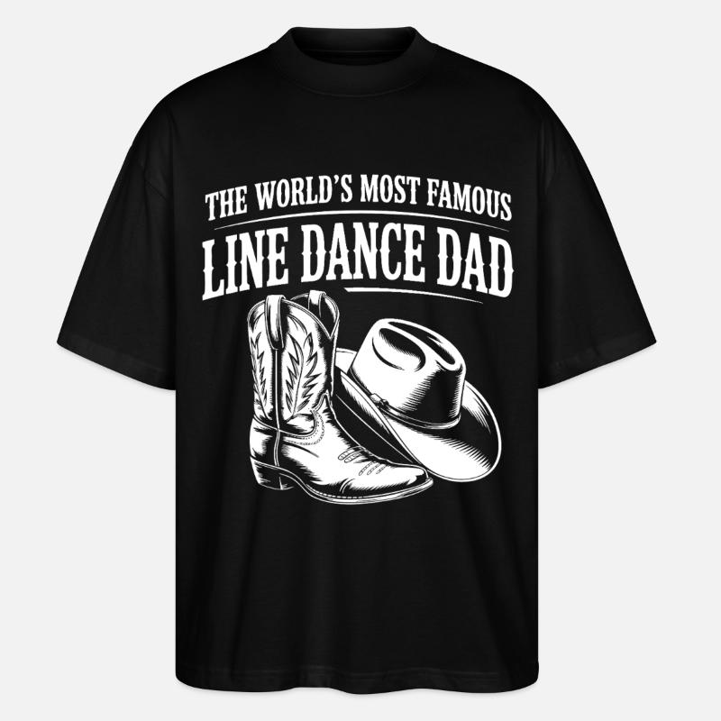 Line Dance Dad Western Boots - Stanley/Stella Oversized Unisex Bio T-Shirt Blaster 2.0 - Schwarz