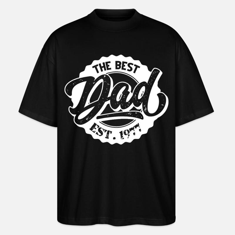 The Best Dad EST 1977 - Stanley/Stella Oversized Unisex Bio T-Shirt Blaster 2.0 - Schwarz