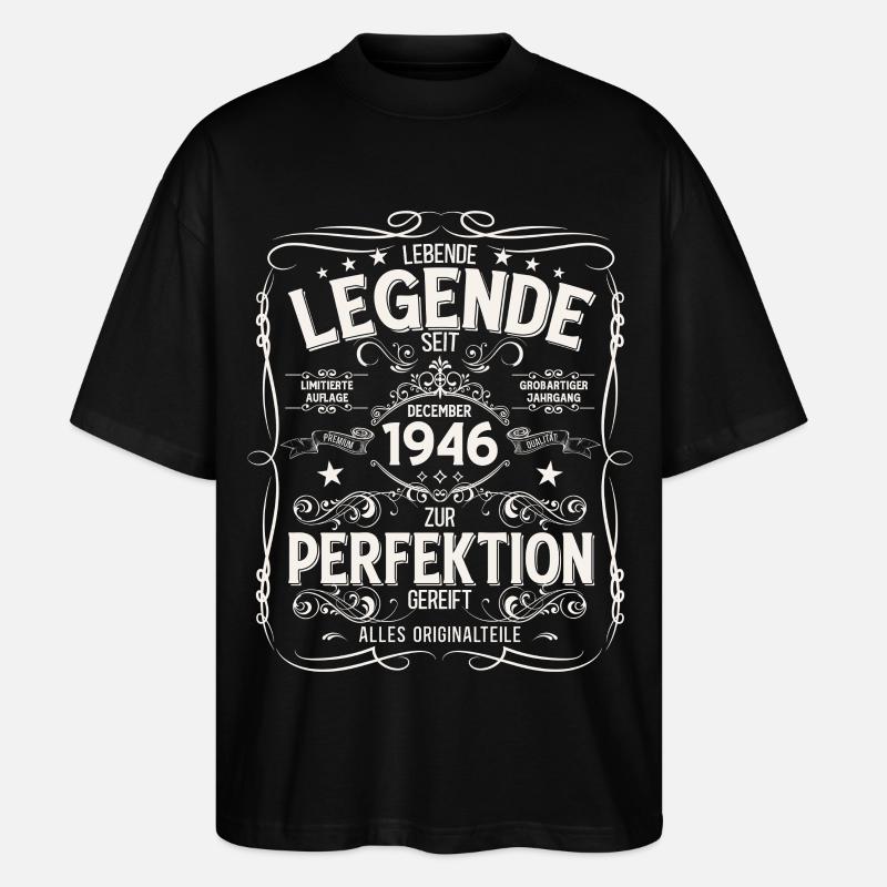 79e anniversaire Millésime décembre 1946 - T-shirt bio Blaster 2.0 coupe oversize Stanley/Stella Unisexe - noir
