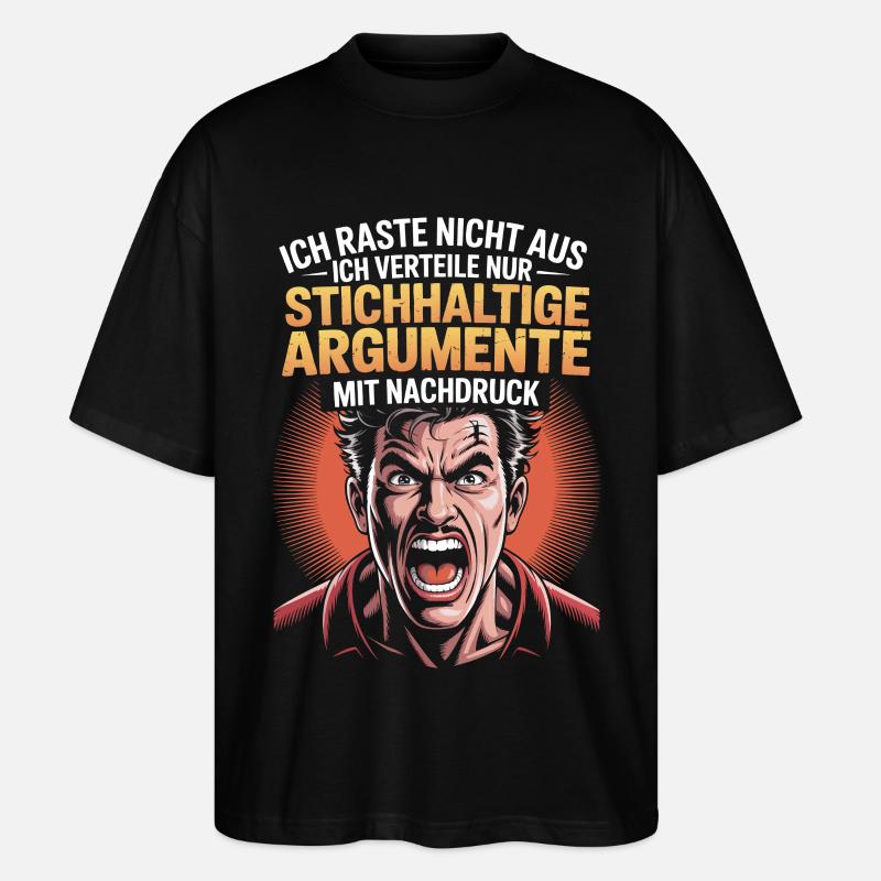 Stichhaltige Argumente Comic Mann - Stanley/Stella Oversized Unisex Bio T-Shirt Blaster 2.0 - Schwarz
