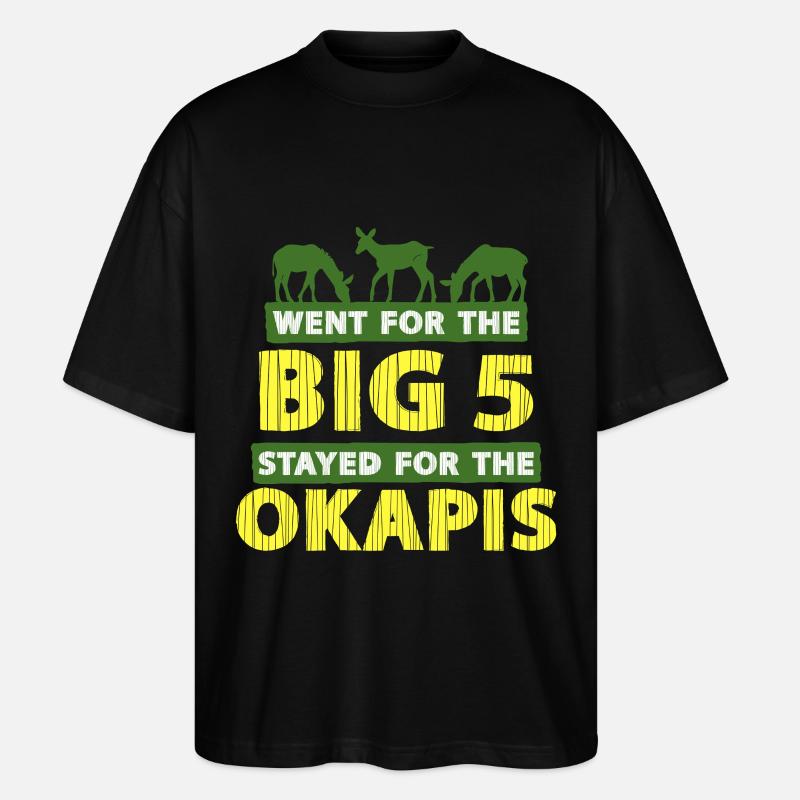 Okapi Tier - Stanley/Stella Oversized Unisex Bio T-Shirt Blaster 2.0 - Schwarz