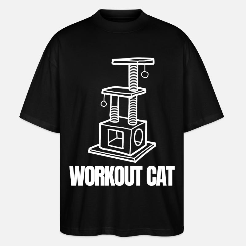 Workout-Katzenemblem - Stanley/Stella Oversized Unisex Bio T-Shirt Blaster 2.0 - Schwarz