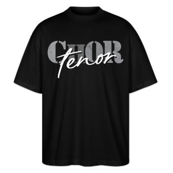 Ténor de chœur - T-shirt bio Blaster 2.0 coupe oversize Stanley/Stella Unisexe - noir - Devant - Alina (178cm) & Michal (187cm)