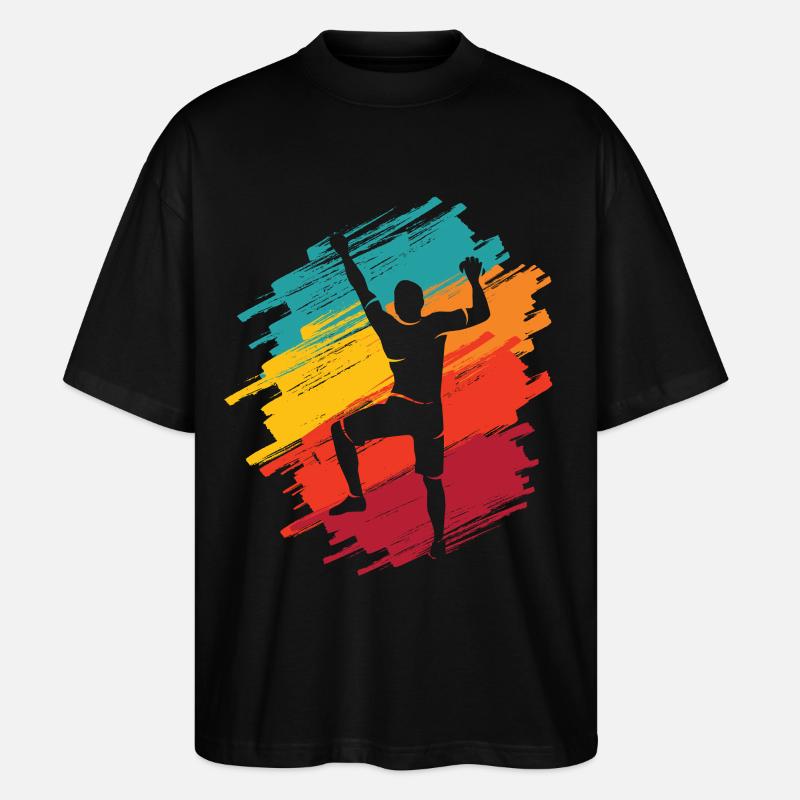 Klettern Berge Retro Kletterer Bouldern - Stanley/Stella Oversized Unisex Bio T-Shirt Blaster 2.0 - Schwarz