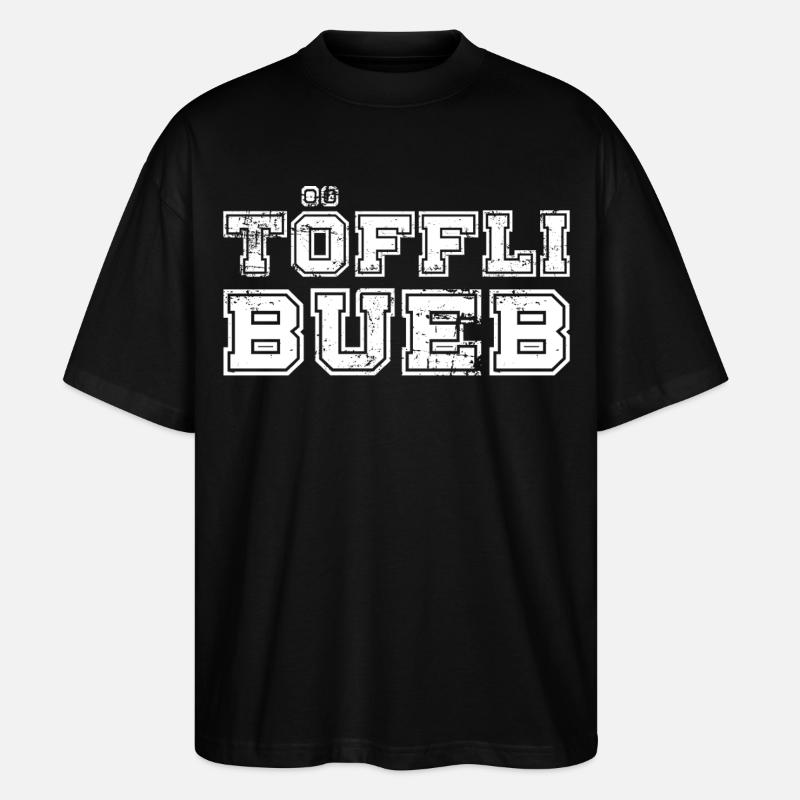 Töfflibueb College Style Distressed - Stanley/Stella Oversized Unisex Bio T-Shirt Blaster 2.0 - Schwarz