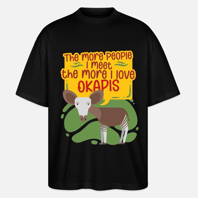Okapi Tier - Stanley/Stella Oversized Unisex Bio T-Shirt Blaster 2.0 - Schwarz