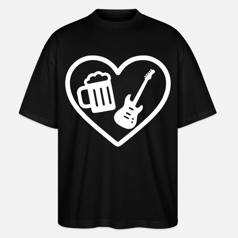Heart Rock Bier - Stanley/Stella Oversized Unisex Bio T-Shirt Blaster 2.0 - Schwarz
