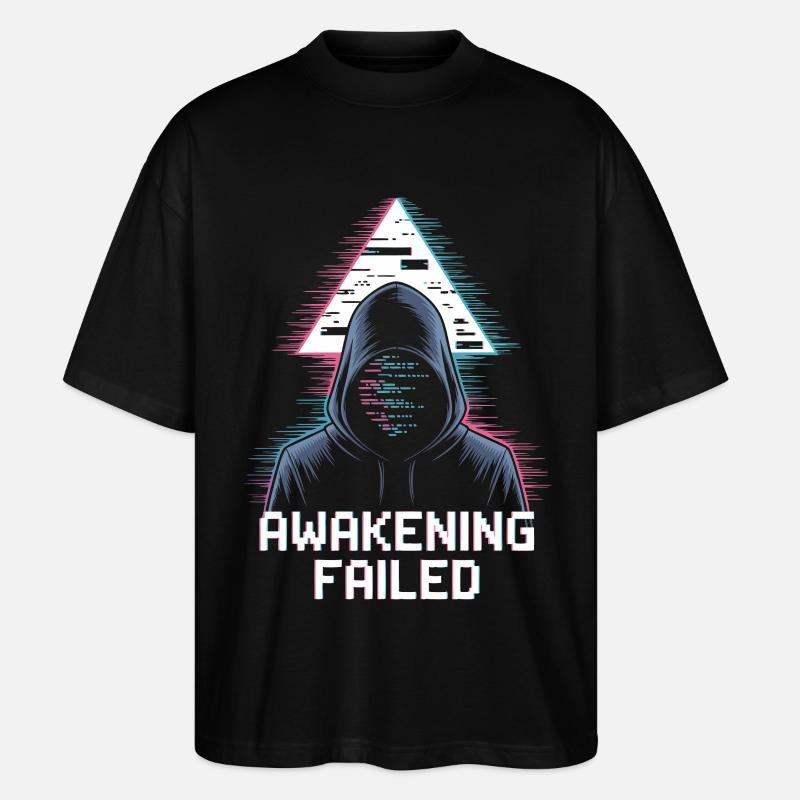 Awakening Failed – Neon Glitch Figur - Stanley/Stella Oversized Unisex Bio T-Shirt Blaster 2.0 - Schwarz