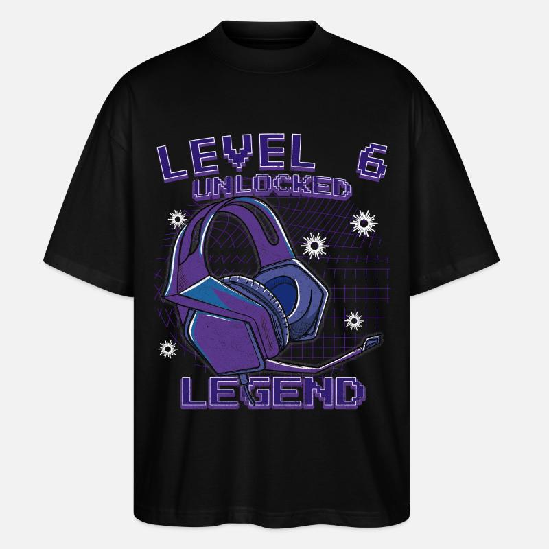 Level Unlocked Legend Kopfhörer - Stanley/Stella Oversized Unisex Bio T-Shirt Blaster 2.0 - Schwarz