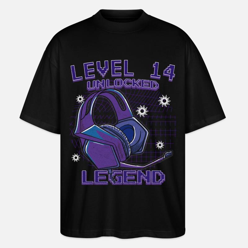 Level 14 Unlock Legend - Stanley/Stella Oversized Unisex Bio T-Shirt Blaster 2.0 - Schwarz
