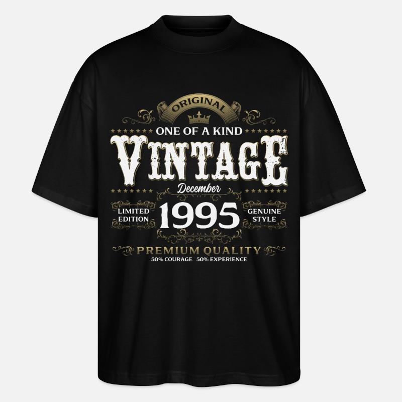 30e anniversaire Millésime Décembre 1995 - T-shirt bio Blaster 2.0 coupe oversize Stanley/Stella Unisexe - noir