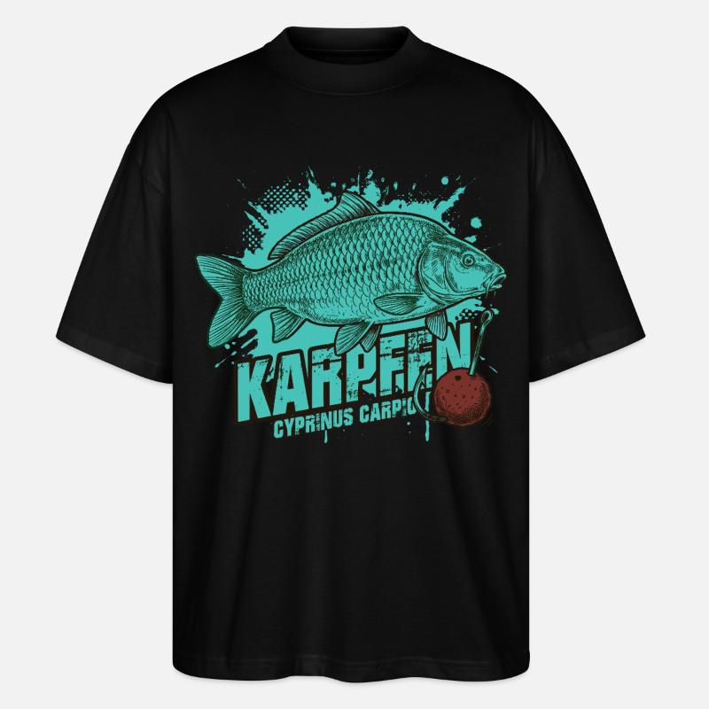 Karpfen – Der König des Sees - Stanley/Stella Oversized Unisex Bio T-Shirt Blaster 2.0 - Schwarz