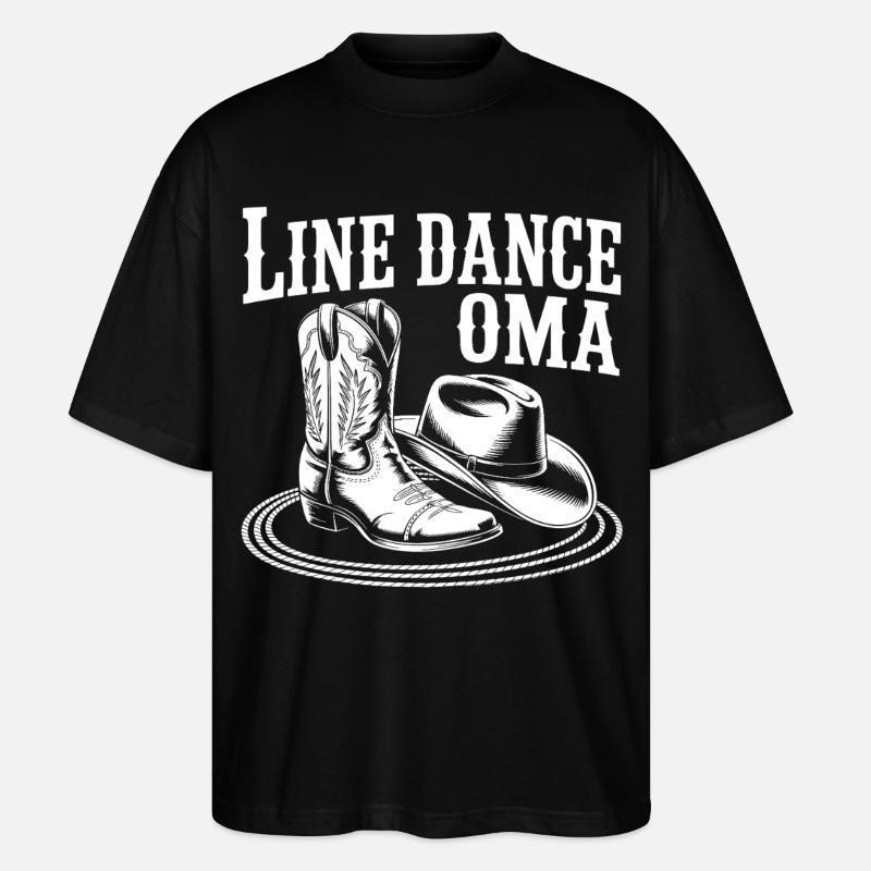 Line Dance Oma Motiv - Stanley/Stella Oversized Unisex Bio T-Shirt Blaster 2.0 - Schwarz