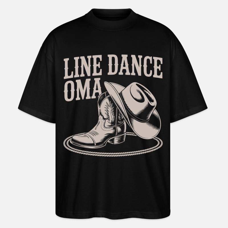 Line Dance Oma Western Boots - Stanley/Stella Oversized Unisex Bio T-Shirt Blaster 2.0 - Schwarz